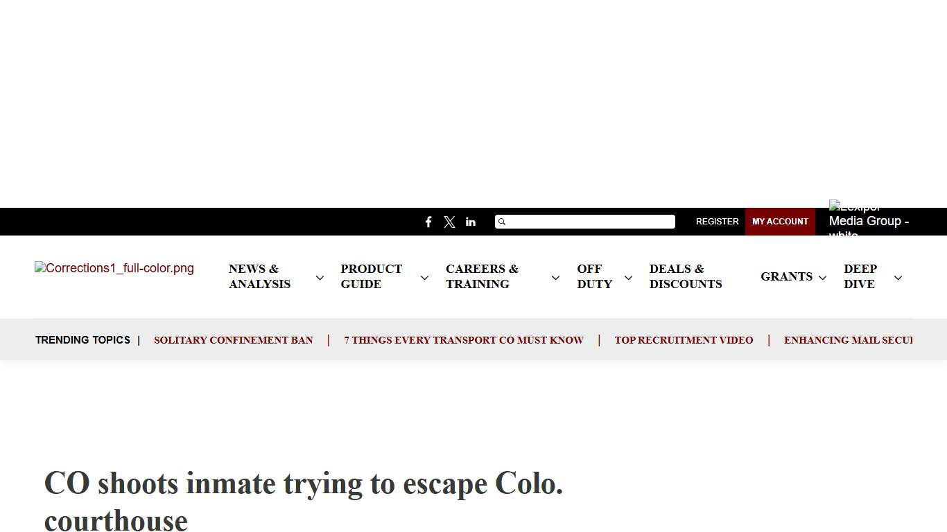 CO shoots inmate trying to escape Colo. courthouse